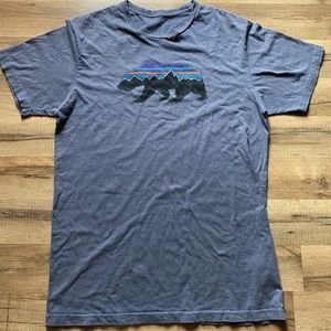 Patagonia Mens Organic Cotton T Shirt Fitz Roy Bear Fish Hike Climb Medium Slim